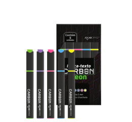 MARCA TEXTO CARBON NEON C/5 CORES 94111